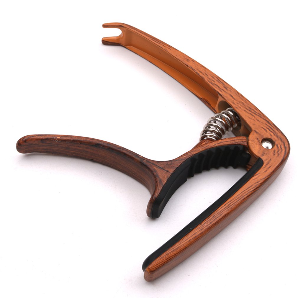 Offre spéciale guitare bois d'olivier pics guitare plate et Concave Capo pics ensemble bois Grain Capo bois pics Folk classique ukulélé Capo