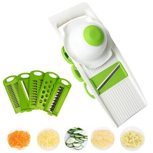 Mandoline snijder groentesnijder multifunctionele fruit aardappelschiller wortelrasp mand groentesnijder keukenaccessoires: 5 in 1