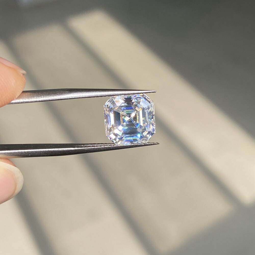 Meisidianischer 6 x 6mm asscher-schliff, gh vvs 1 moissanit-diamant