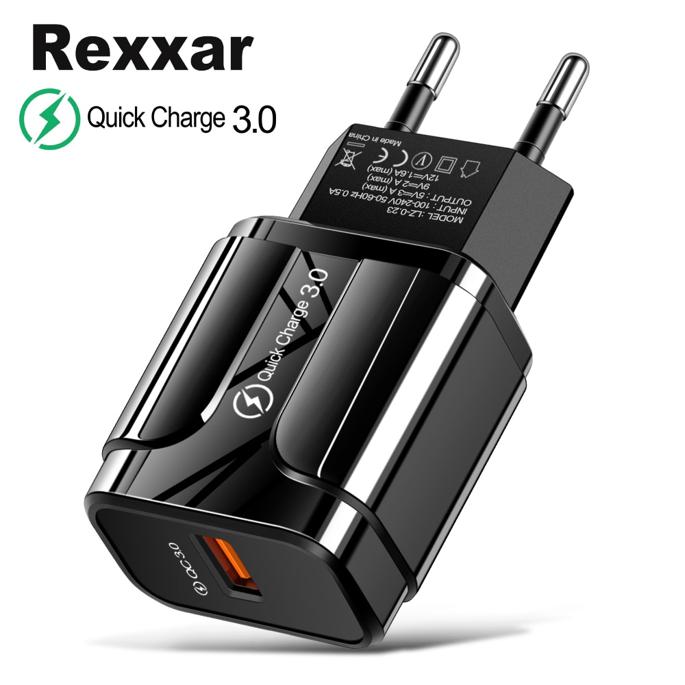 Rexxar szybkie ładowanie 3.0 ładowarka USB dla iPhone Xiaomi Samaung Huawei iPad Adapter ścienny QC3.0 szybkie ładowanie ładowarka do telefonu komórkowego