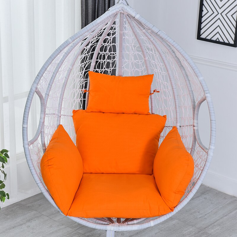 Hængende kurv stol pude gyngesæde aftagelig thicken æg hængekøje vugge pude udendørs rygpude jan 88: Orange