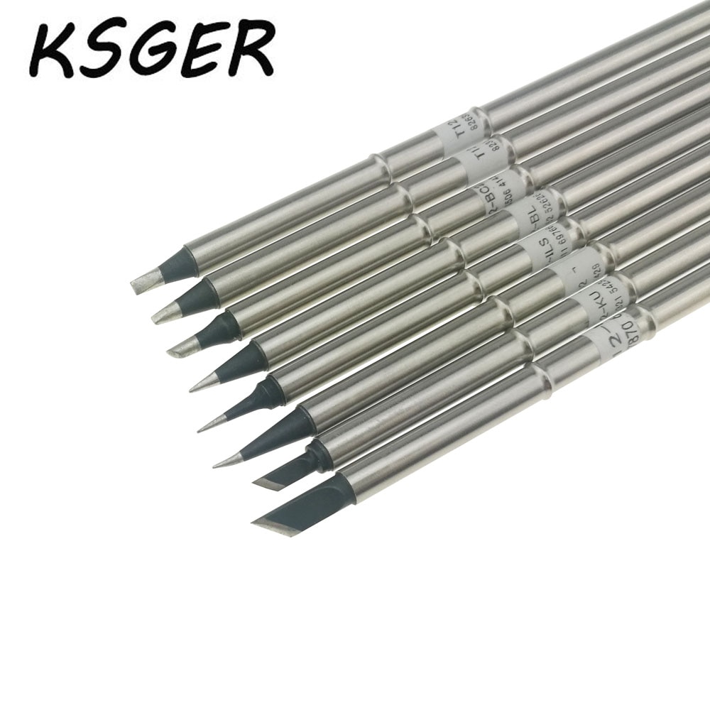 KSGER Black XA-Grade Lead-Free T12-K T12-ILS T12-J02 KU BC2 D16 D24 BL Electric Soldering Iron Tips For FX951 Soldering Station