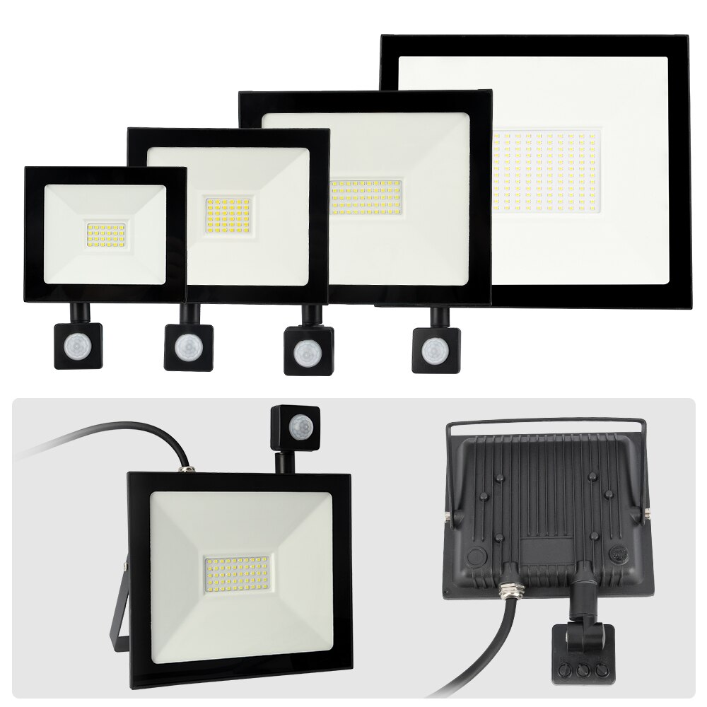 Motion Sensor LED Flood Light IP66 Waterproof 50W 30W 20W 10W Reflector Floodlight Lamp AC220V foco Led Exterior Outdoor Spot