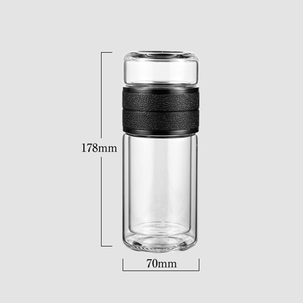 Hjem forsyninger 200ml glas te vandflaske rejse drinkware dobbelt glas te infusionsglas tørretumbler adskillelse te filterflaske