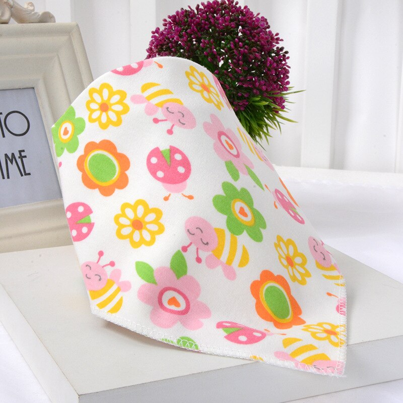 Leuke Baby Bandana Slabbetjes Cartoon Animal Print 100% Katoen Pasgeboren Baby Meisjes Jongens Peuter Driehoek Sjaal: Flowers