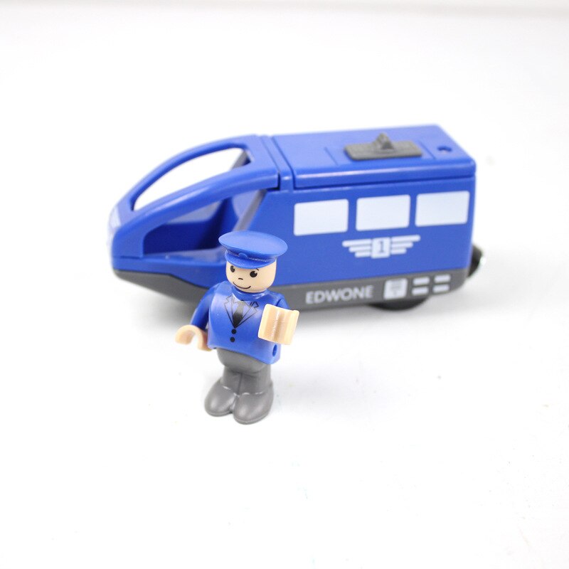 EDWONE-Two Way Road Track Marciapiede Legno Ferroviario Gru Treno Taxi Auto Slot Per Accessori Giocattolo Per Bambini Regali di Natale Fit THOM COME BIRO Giocattoli: Electric Train blue