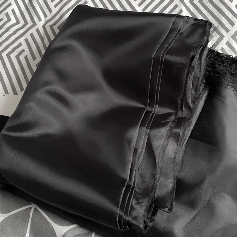 Tela con forro de tafetán para ropa y equipaje, tela negra
