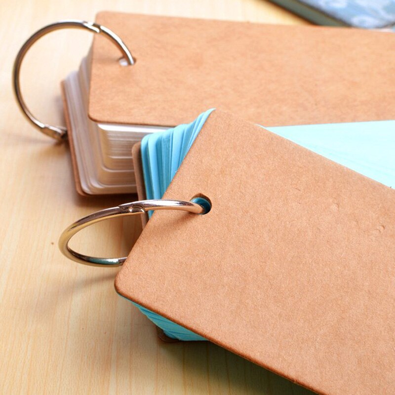 Kawaii Cute Loose-Leaf Portable Buckle Binder Notes Flash Cards Memo Pads DIY Blank Card Stationery Quotes Words Memory Notebook