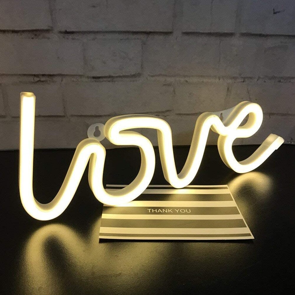 Led Neon Light Teken Liefde Shaped Wedding Party Decoratie Neon Lamp Valentijnsdag Anniversary Home Decor Night Lamp Gif: warm white