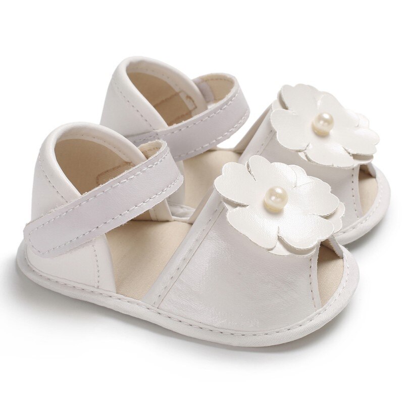 Baby Girl Sandals Ins Newborn Small Fresh Flowers Princess Shoes Baby Children Shoes For Girls: Beige / 3