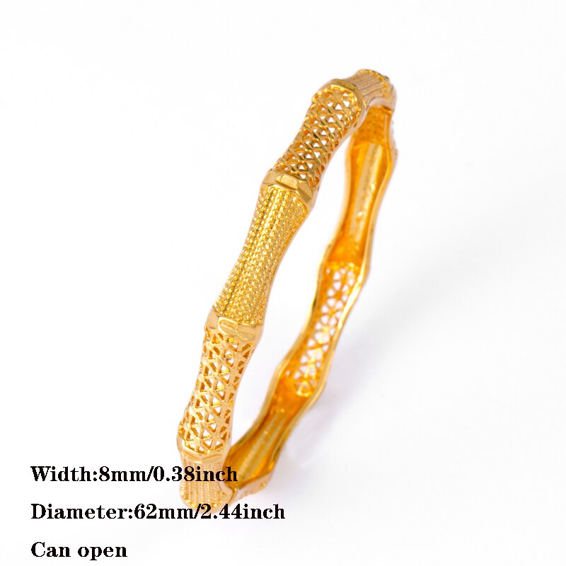 4 st/lot guldfärgade afrikanska smycken mellanöstern arabiska dubai armband för kvinnor bröllop