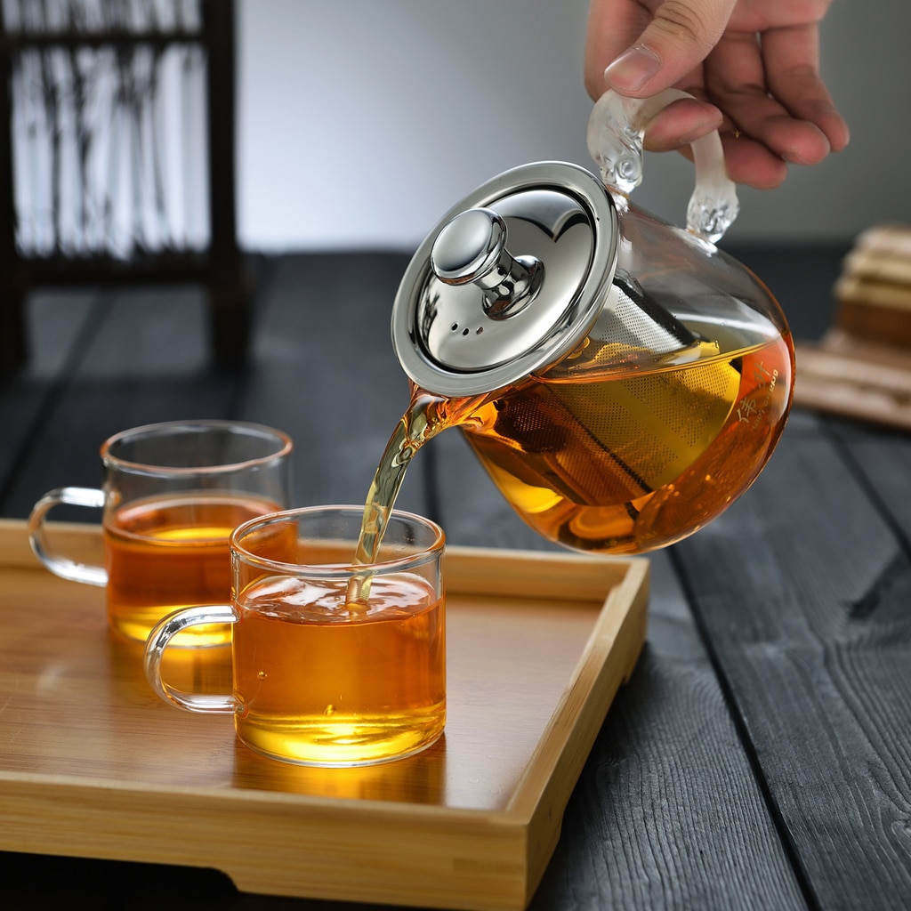 400ml Heat Resistant Glass Teapot Kettle Coffee Glass Maker for Home Office