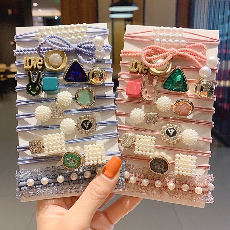 FACEINS Hair Accessories Elastic Hair Bands For Women Rubber Hair Rope Sets Female Hair Jewelry Accessories For Girls