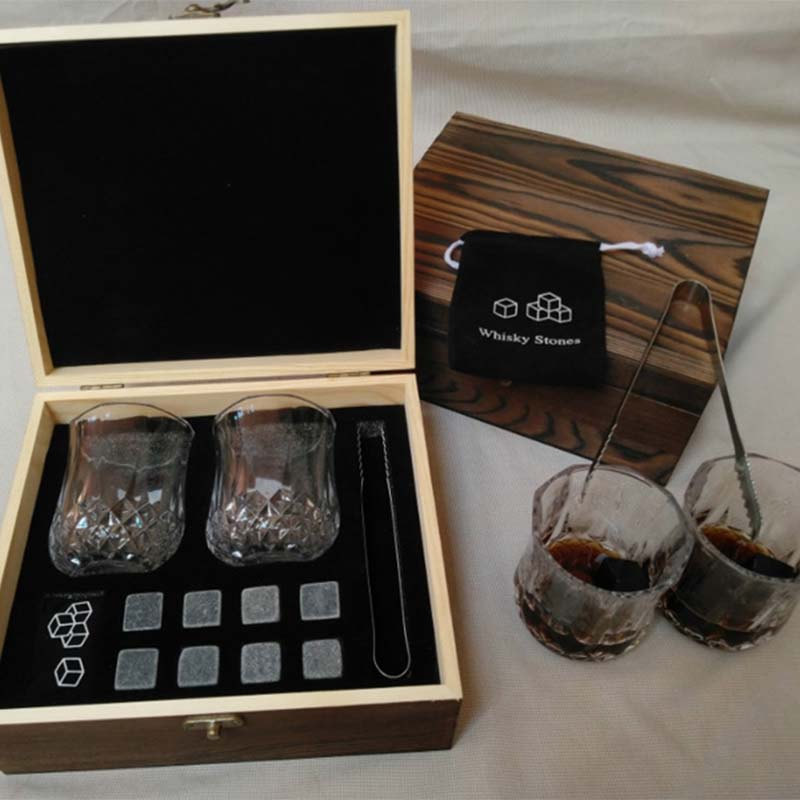 1 Set Whiskey Stones Set-Graniet Chilling Stones Whisky Rocks-Herbruikbare Ijsblokjes Met Tang Stopper-beste Drinken