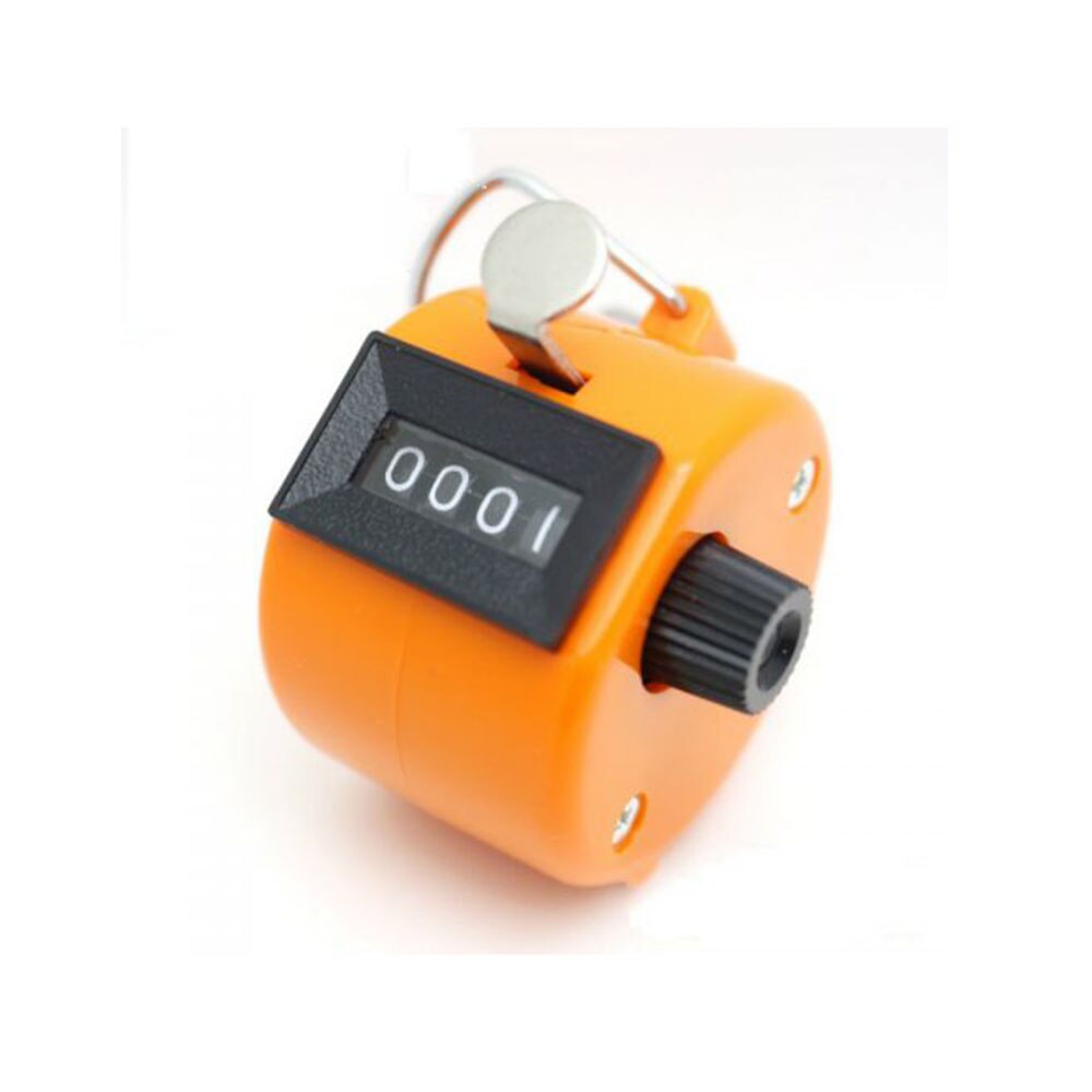4 Digit Counters Hand Finger Display Manual Counting Tally Clicker Timer Soccer Golf Counter Plastic Shell: orange