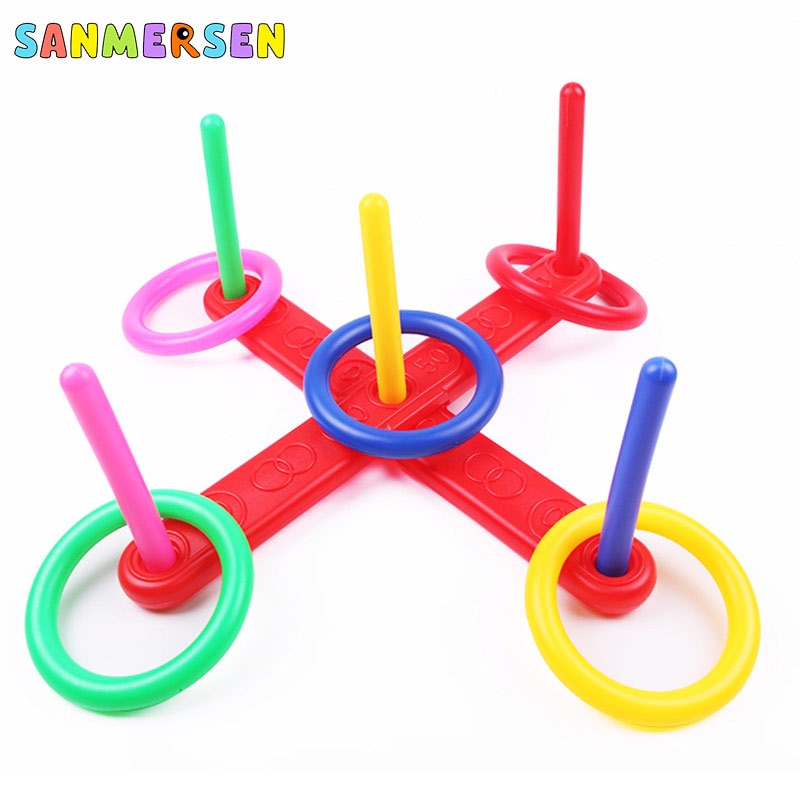 Plastic Ring Throwing Ferrule Funny Kids Outdoor Indoor Sport Hoop Ring Toss Toys Cross Garden Games Pool For Children