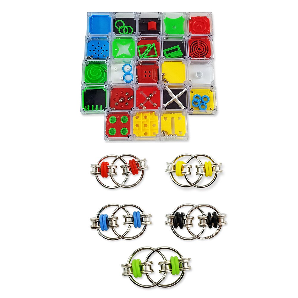 24Pcs Niet-toxische Anti-Angst Stress Autisme Speelgoed Voor Hand-Oog Coördinatie Puzzel Kindje Vroeg educatief Speelgoed