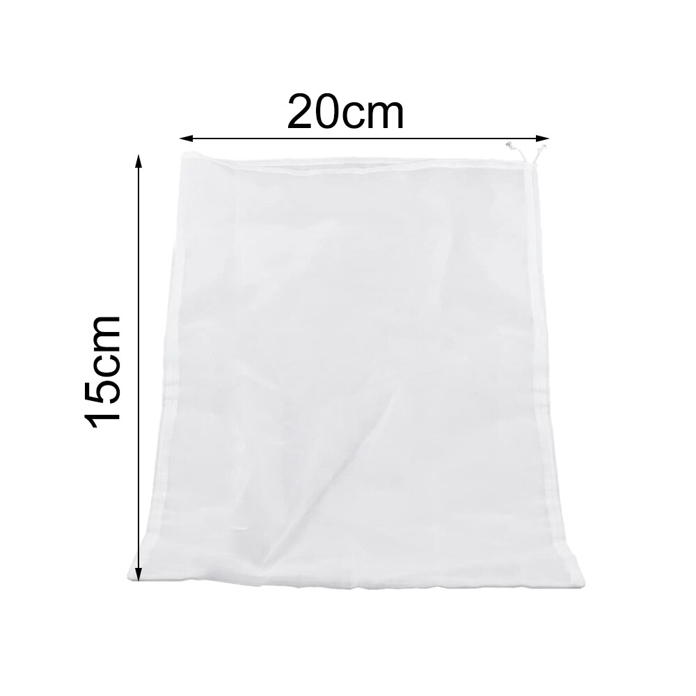 Filet de filtre réutilisable, 4 tailles, pour café, noix, lait, thé, fruits, jus, vin, souche, sac de filtre liquide d'herbe, accessoires de cuisine: M