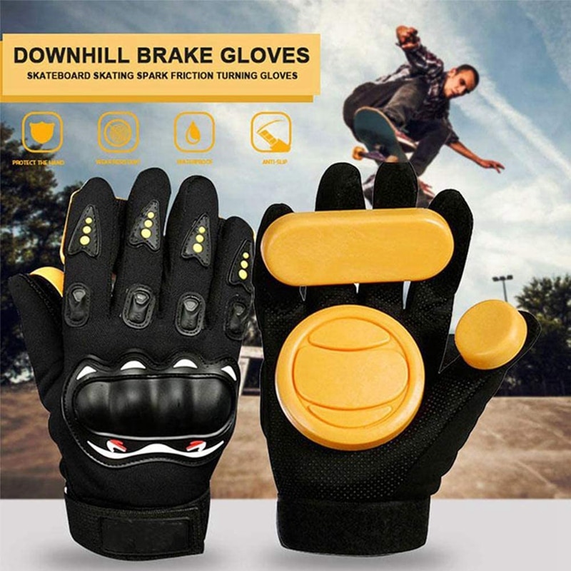 Diy longboard slide handschoenen skateboard handschoenen schuimbeschermer downhill longboard skate handschoenen met slider puck: Default Title