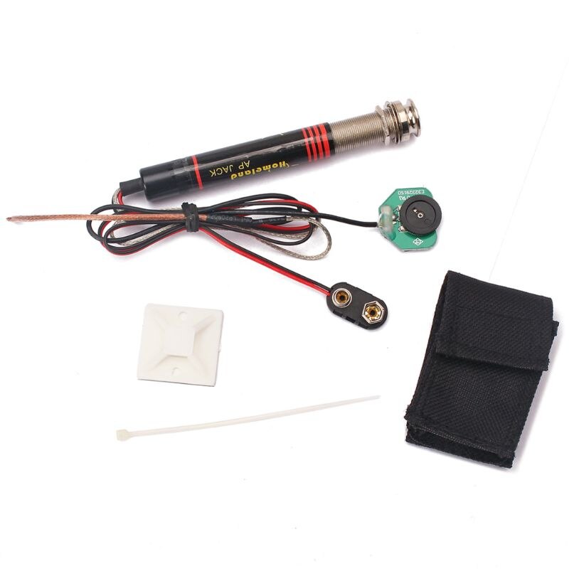 1 Set Guitar Active Preamp Piezo Pickup Endpin Jack Base Kit For Acoustic