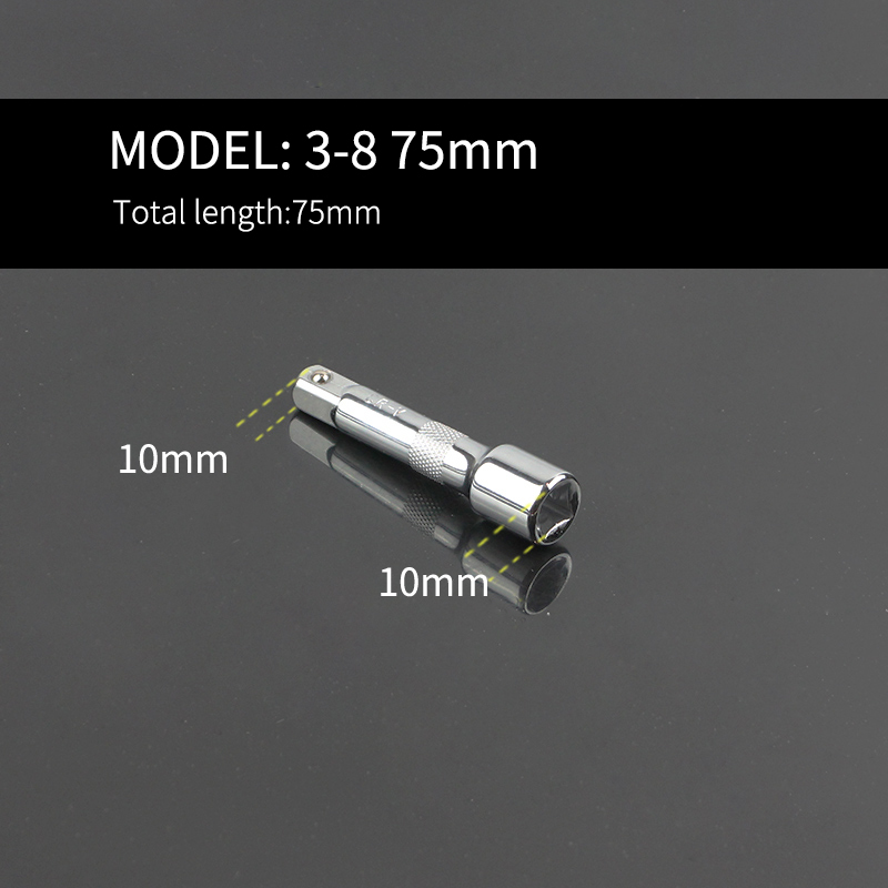 Socket ratchet wrench extension bar 1/4" 3/8" 1/2" crv 50/75/100/125/150/250mm long bar: 3-8 75mm