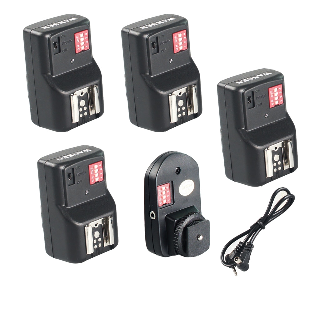 WANSEN-disparador de Flash Speedlite remoto inalámbrico, con 4 receptores para Canon, Nikon, Pentax, Olympus, DSLR, sincronizador de linterna