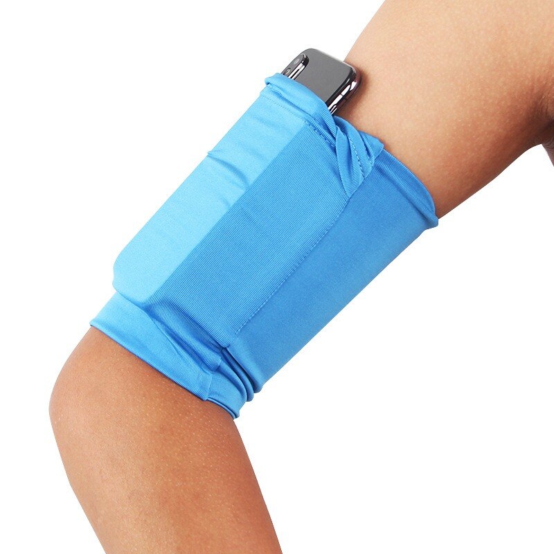 Mobiele Telefoon Bag Armband Outdoor Running Universele Mobiele Telefoon Geval Zak Hight Elastische Ademend Jogging Arm Band Mobiel Arm: blauwe kleur