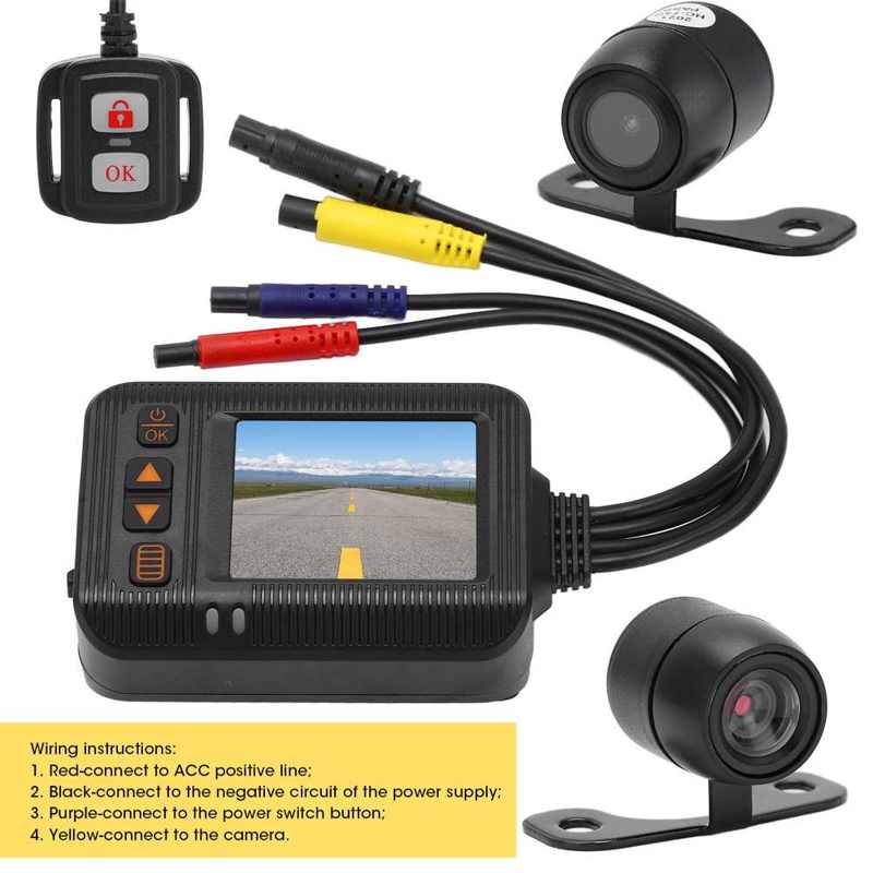 Driving Recorder Front Rear Dash Cam 1080P+720P for Motorcycle