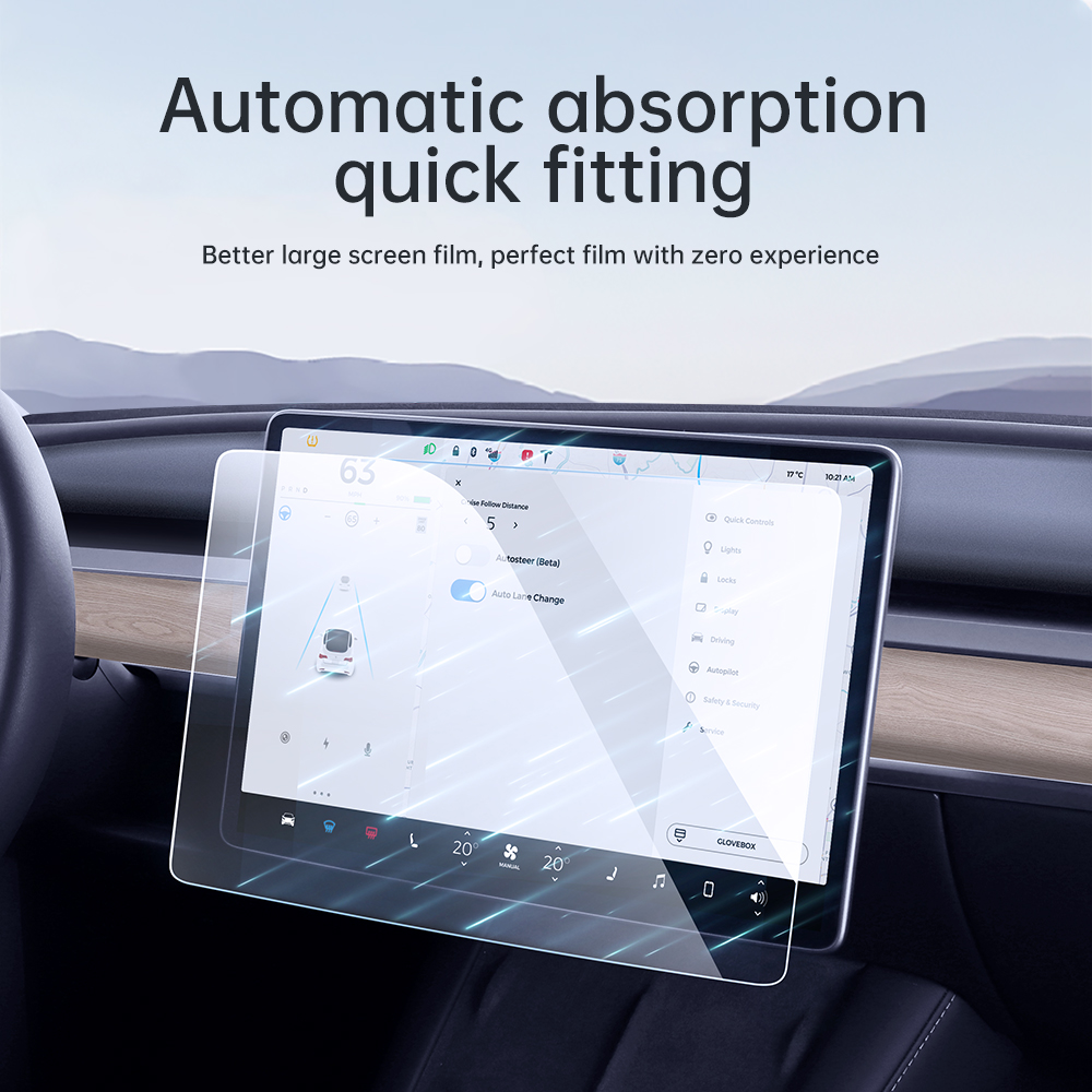 YZ Displayschutzfolie aus gehärtetem Glas für Tesla Modell 3 Y X 2023 2022 , Center Kontrolle-Zubehör, Tesla HD-Folienschutz