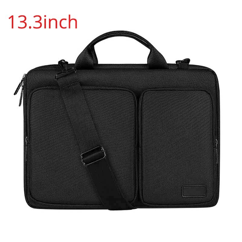 Bolsa impermeable para ordenador portátil 13,3, 14,1, 15,6 pulgadas, bolso de hombro para mujer y hombre, maletín para documentos, funda protectora: black13