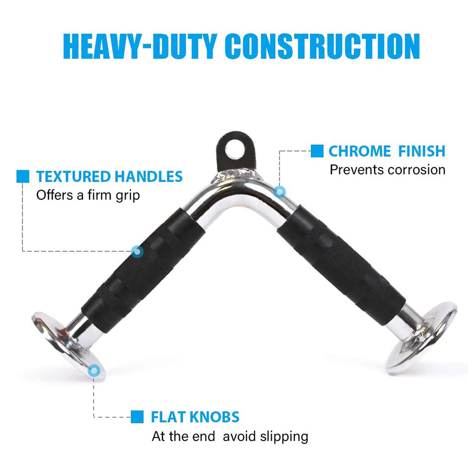 Steel And Rubber Fitness Bar Comfortable V Shaped Exercise Rod V Shaped Straight Rotaing Bar For Triceps Exercise Equipment