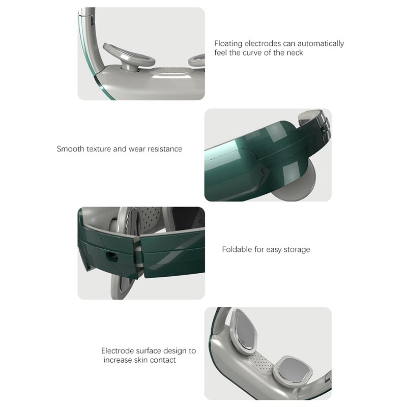 USB Cervical Spine Massager with Heating Function,Wireless Remote Control Folding Pulse Shoulder and Neck Massager