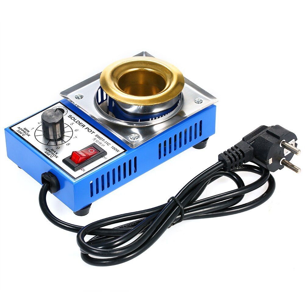 Solder Pot SWDT-41C 100W/150W/250W/300W Mini Lead Free Titanium Coating Stainless Steel Solder Pot for Welding