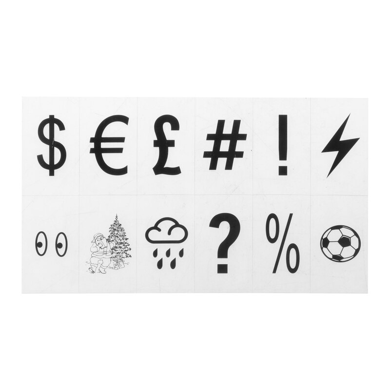 65.4x35mm Cinematic Lightbox Replacement Letters & Numbers Signs for A4 Light Up Letter Box Sign Message Board Black 104