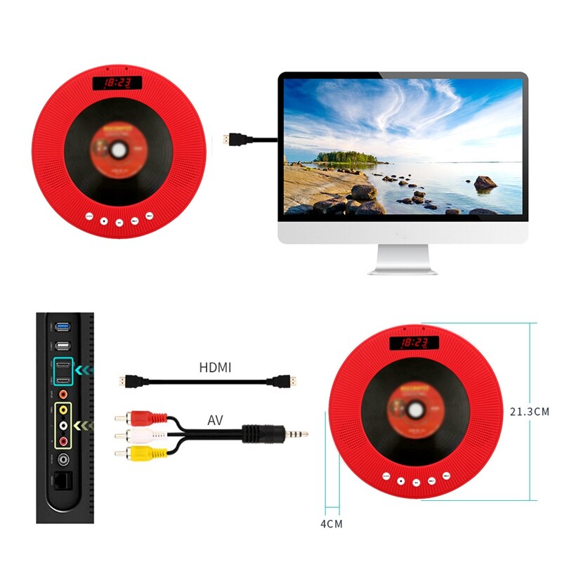 Bluetooth dvd-speler, slimme dvd-speler, draagbare dvd-cd-speler met lange batterijduur, alarmfunctie