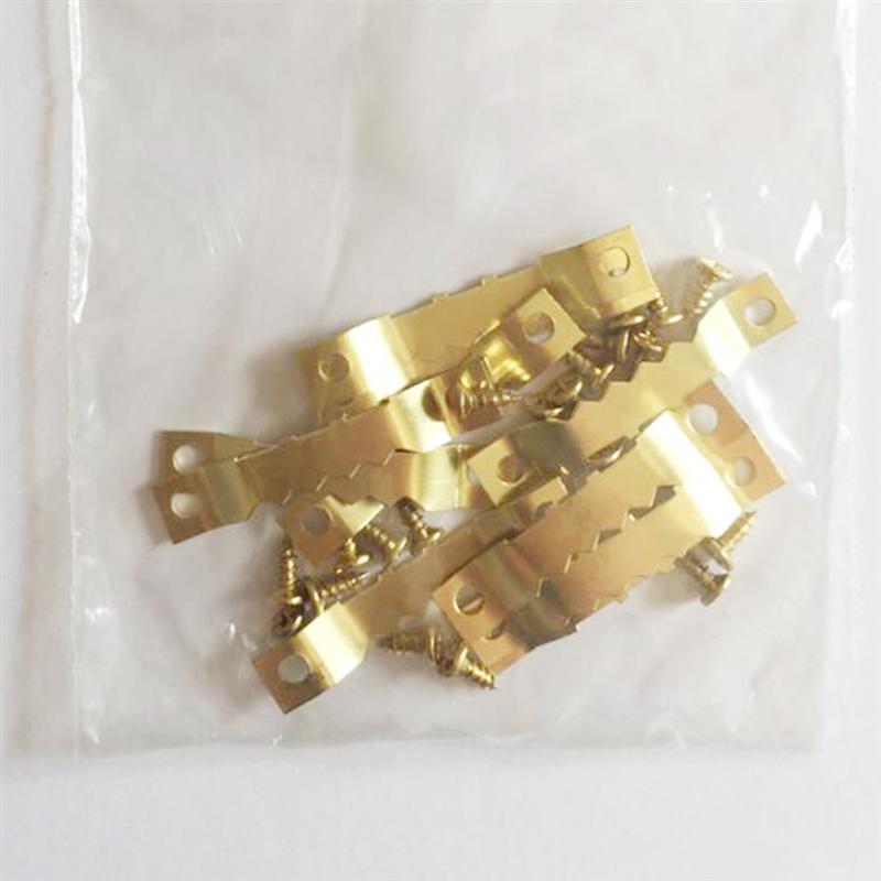 Ounona 10 st krokar och 20 st skruvar bildhängare ram hängsats dubbla hål med skruvar för väggmontering heminredning