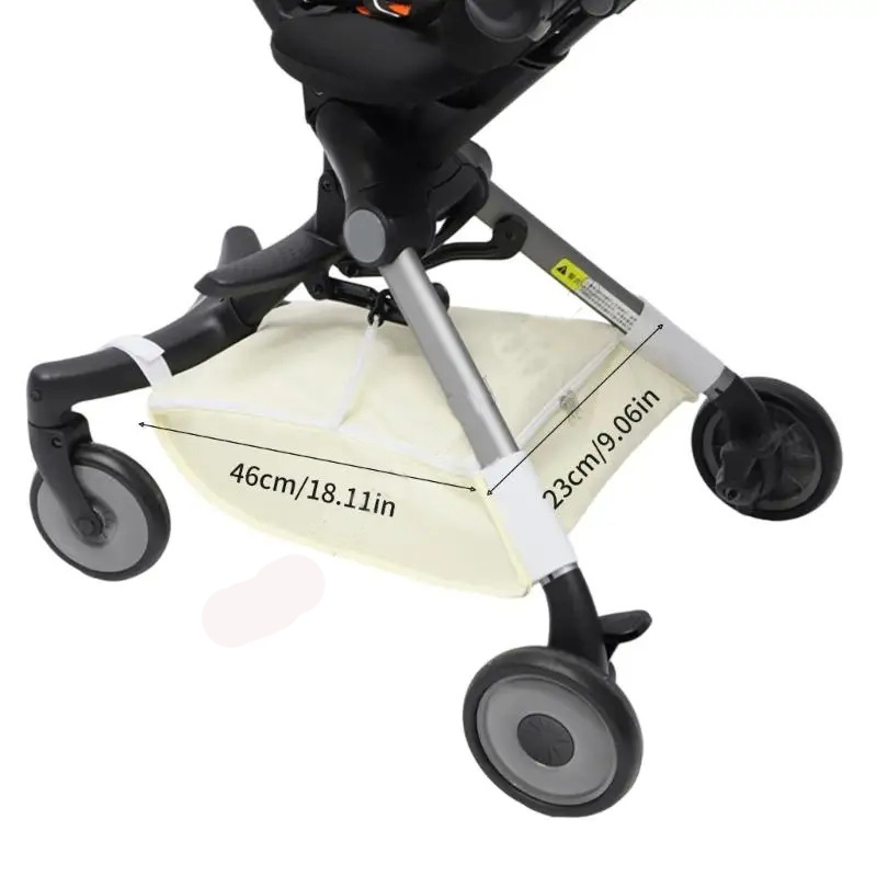 Grote opbergmand voor onderin de kinderwagen, universele opbergtas van oxford-stof, ophangbare opbergmand voor luiers.