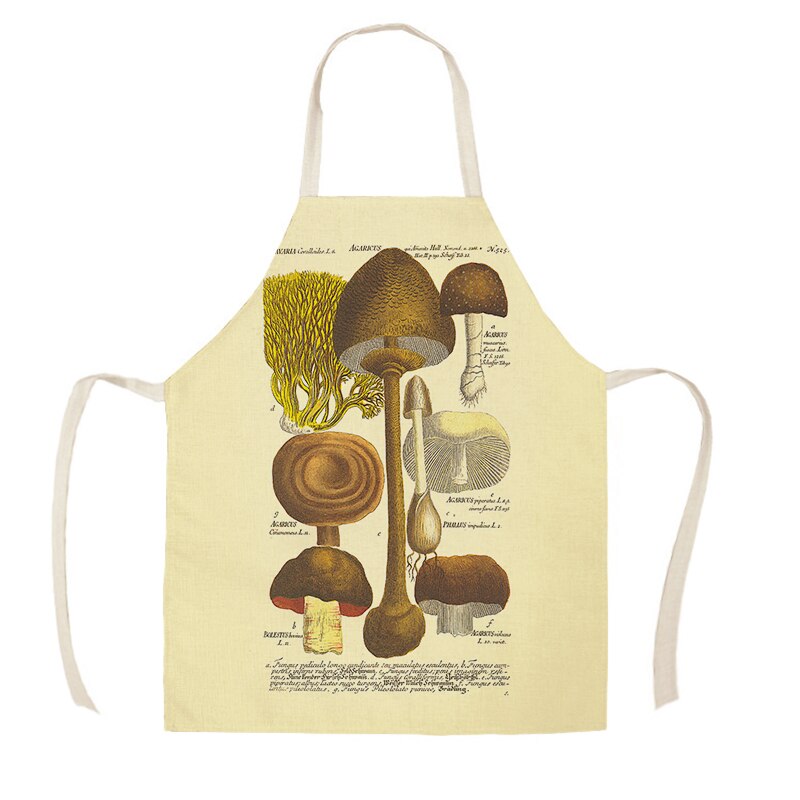 Keukenschort retro paddestoel geometrisch bedrukt linnen schorten voor mannen vrouwen huishoudelijke schoonmaakmiddelen  wq203: Wq20303 / 55 x 68cm volwassen maat