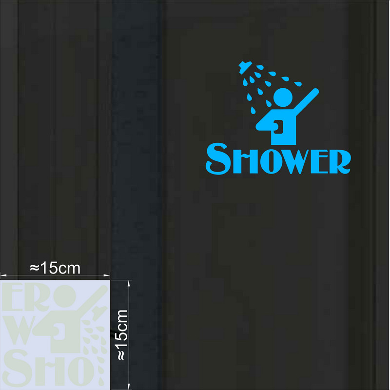 Zabawna naklejka na drzwi robić prysznica Świecąca w ciemności Znak łazienkowy Naklejka ścienna Toaleta Pralnia Łazienka DIY Świecąca dekoracja: biały