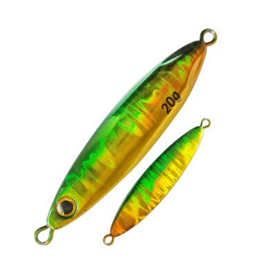 FUNADAIKO Shore Cast Jigs Metal Slow Jig Cast jig 30g 40g 60g Artificial Bait Shore Fishing Sea Bass Metal lure Angler: green gold / 60g