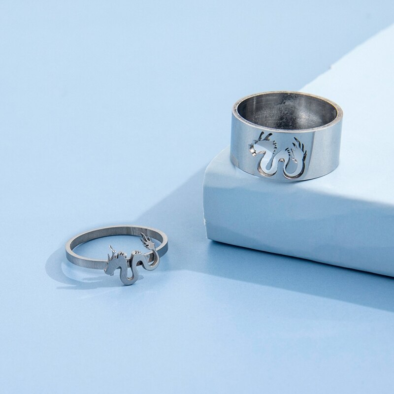 Anillos de acero inoxidable para mujeres, hombres y parejas, a juego, mejores amigas, conjunto de anillos de promesa a la , joyería para el pulgar para chicas adolescentes