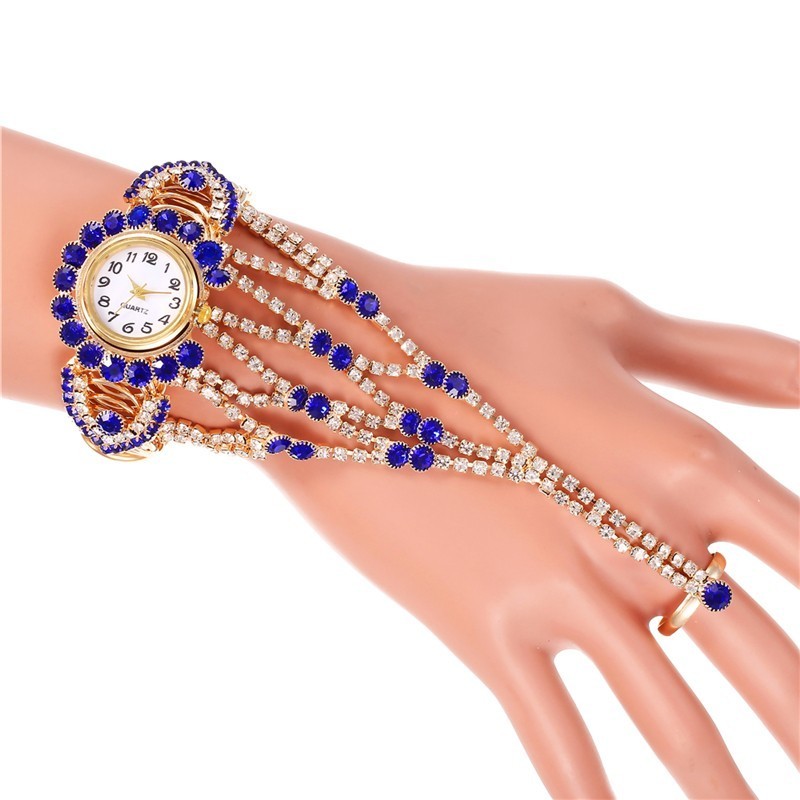 Top Luxus Uhr Strass Armband Uhr Frauen Uhren Damen Armbanduhr Relogio Feminino Reloj Mujer Montre Femme: Blau