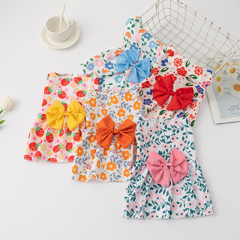 Vestido de princesa para perro, falda para mascota gatito, bonito vestido para perro con lazo de encaje para cachorro pequeño y mediano, Chihuahua, primavera y verano