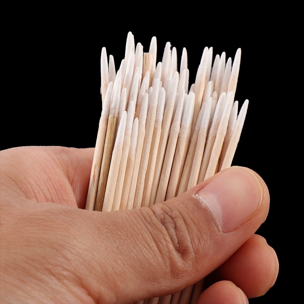 Hisopo permanente de algodón de maquillaje 100 Uds., hisopo de algodón permanente Microblading, bastoncillos de maquillaje para maquillaje, utensilios de belleza