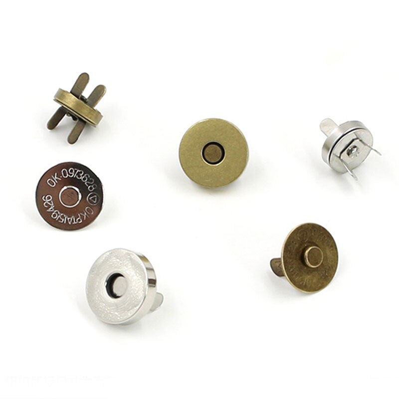 50 unids/lote bolsos prácticos magnético botones de Metal cierres a presión artesanía de botones de imán DIY accesorios 14/18mm