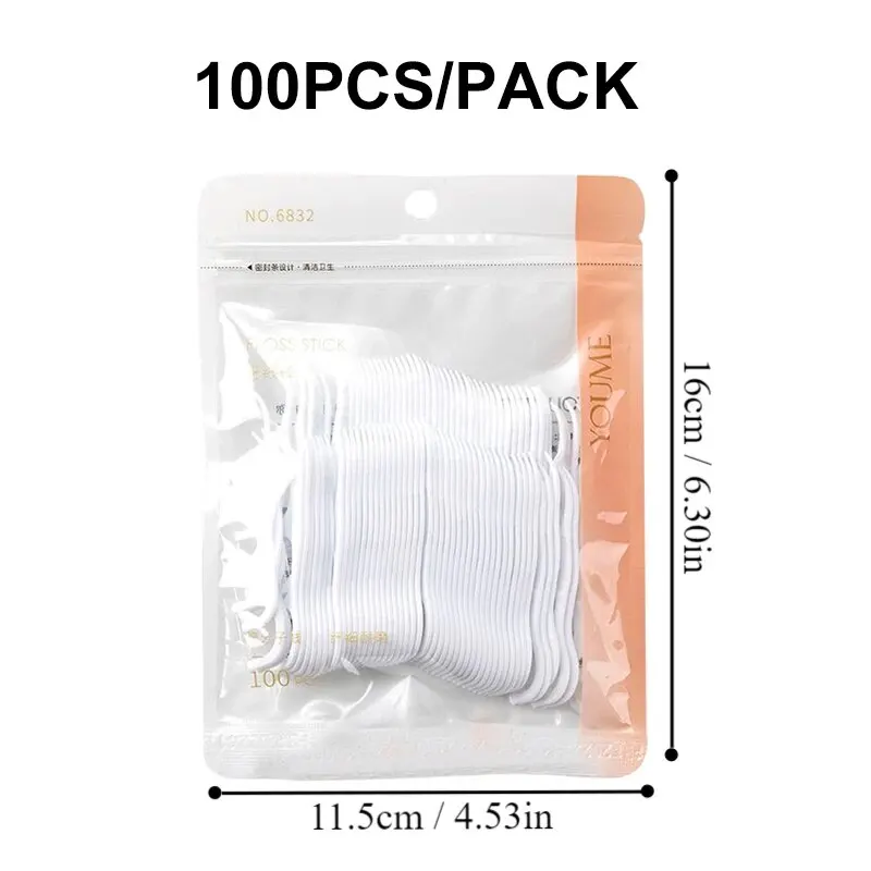 100/300/500 pz Usa E Getta Filo Interdentale Bastone Linea di Pulizia Interdentale Adatto Igiene Orale Portatile Flosser per La Vita Quotidiana