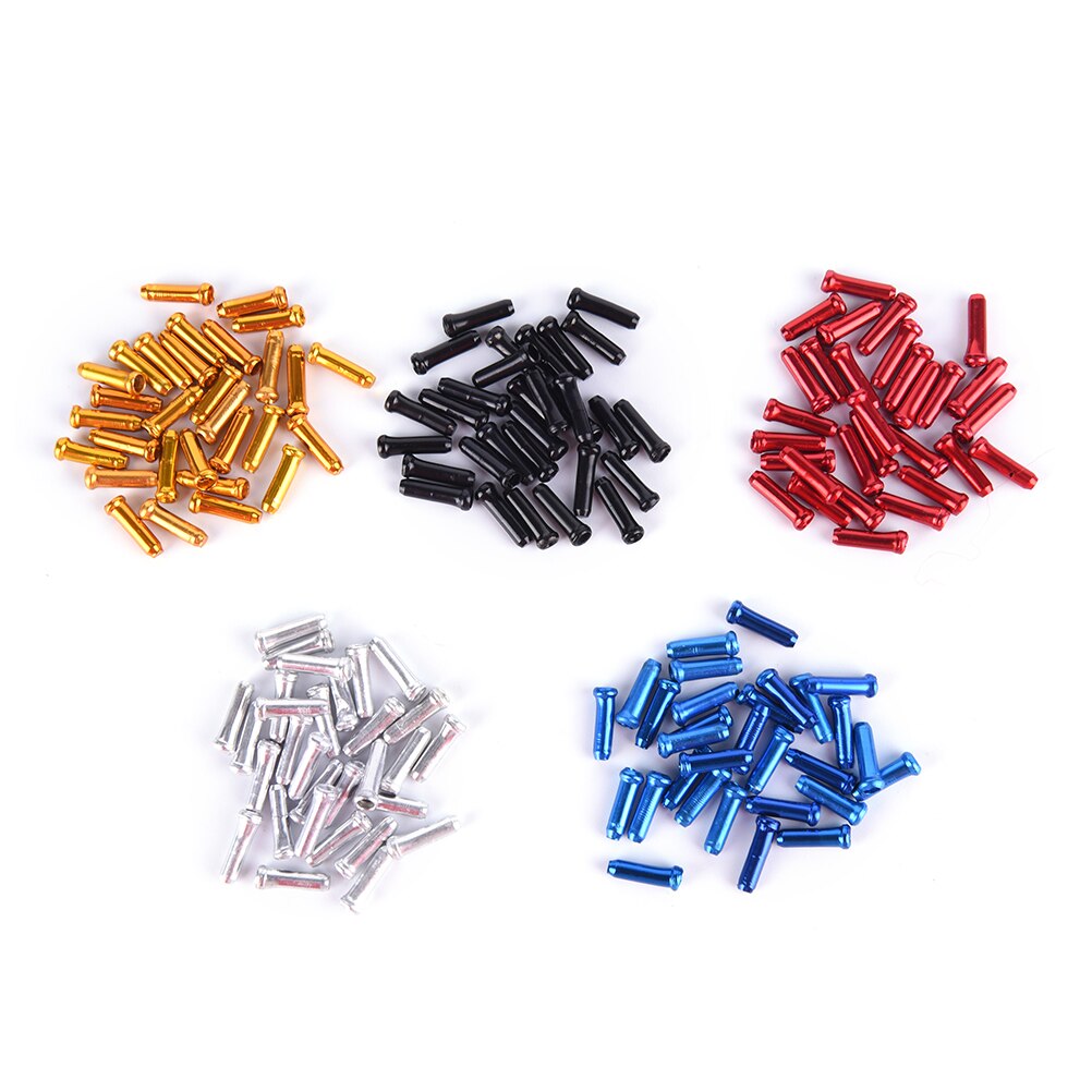 30 Pcs/lot Bicycle Derailleur Shift Cable End Caps MTB Mountain Road Bike Cycling Bicycle Aluminum Brake Cable Tips Crimps