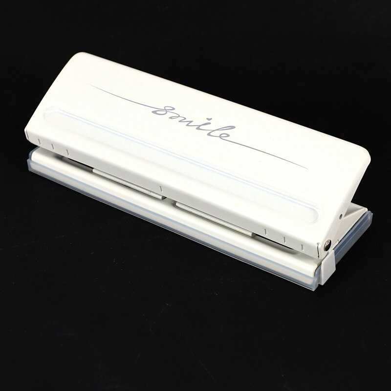 White 6 Hole Punch Loose-Leaf Standard Puncher Paper Adjustable Stapler Home Office Binding Supplies Student Stationery Equipmen