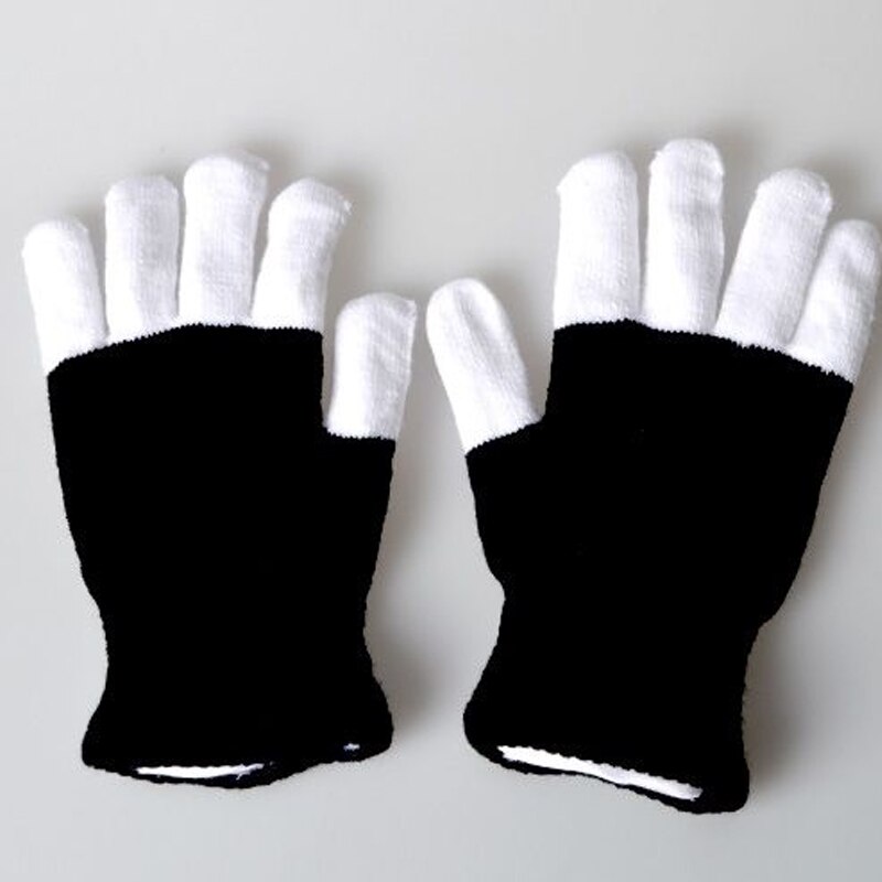 1 pièces hiver nouveauté fête lueur fête fournitures gants rougeoyants LED Rave clignotant gant lueur 7 allumer le bout du doigt éclairage