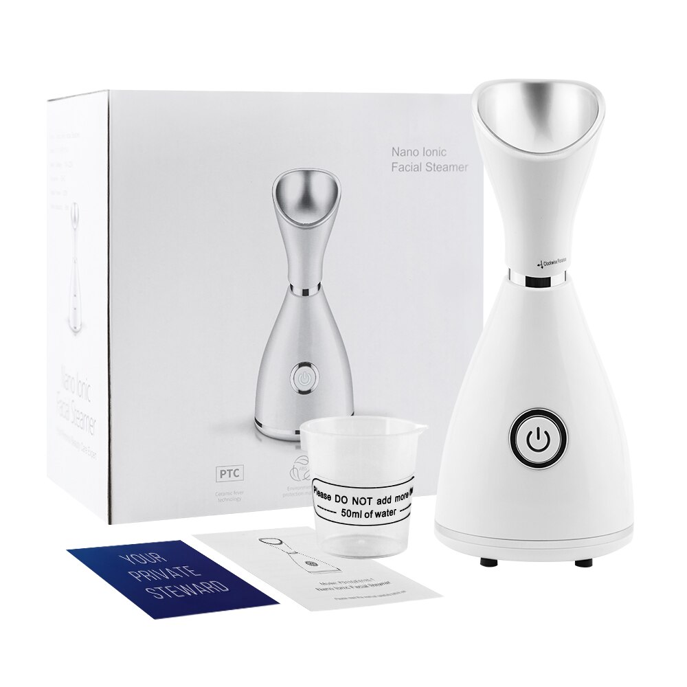 Humidificador de vapor Facial iónica Nano, desatascador de poros, reducción de espinillas, Limpieza Profunda, pulverizador Facial, máquina limpiadora, estiramiento de la piel: Default Title